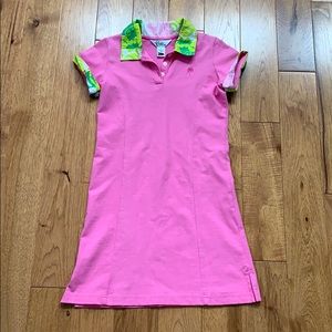 Lilly Pulitzer Pink Floral Girls Polo Dress
